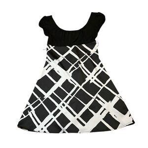 BCX Macy’s Fit & Flare Dress black and white